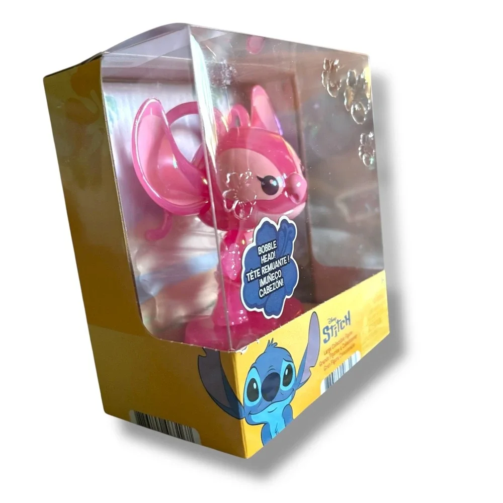 Disney Stitch Large Collectible Figure Bobble Head Angell Iridescent Pink Finish